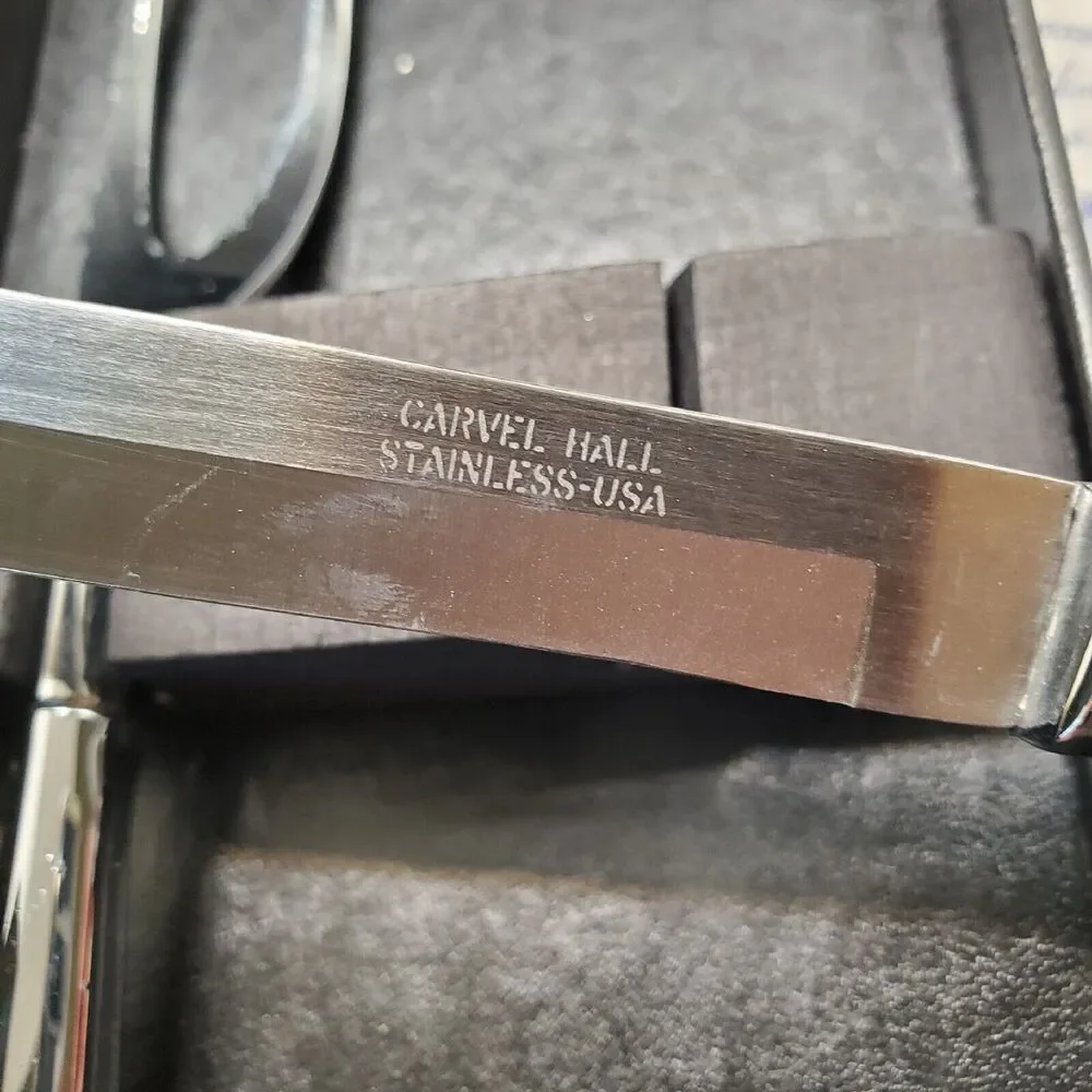 Carvel Hall Steel Smiths 2 Piece Carving Cutlery Set Knife Fork Vintage 1970 Era